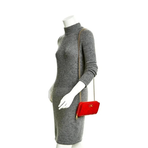 Salvatore Ferragamo WOC Scarlet Red Wallet on Chain Authentic Bag Crossb… - Picture 11 of 15